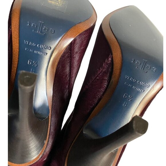 Lucchese Clarissa Aubergine Calf Hair Dress Boots Sz 6.5 Pointed Coastal Cowgirl - Picture 10 of 14